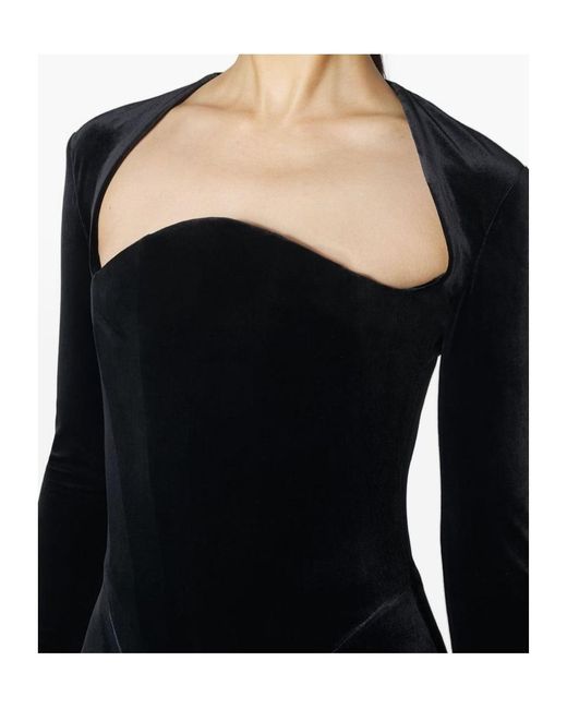 Mugler Black Long-Sleeve Mini Dress