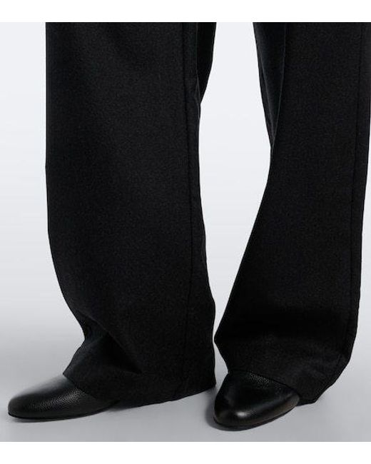 Rohe Black Virgin Wool Wide-Leg Pants