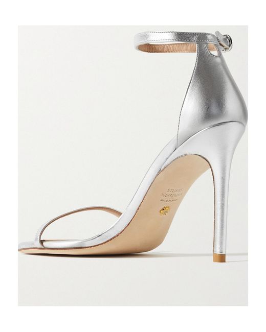 Stuart Weitzman White Stilet-Heeled Sandals