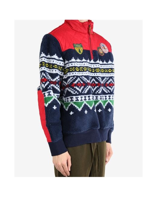 Polo Ralph Lauren Blue Pile Fleece Sweatshirt for men