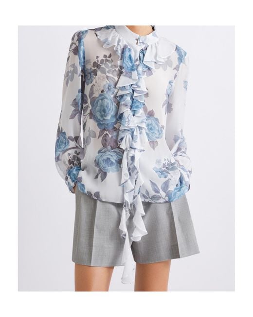 Marella Blue Ruched Georgette Shirt