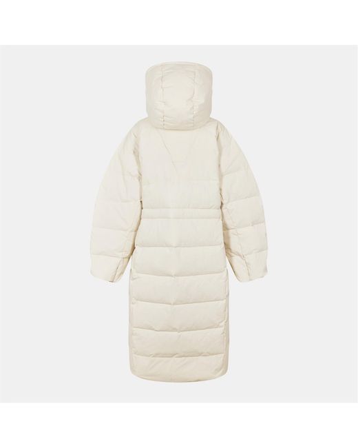 Ganni White Hooded Long Down Jacket