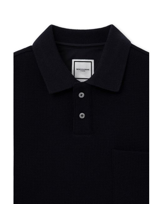 Wooyoungmi Black Logo Pocket Polo Shirt for men