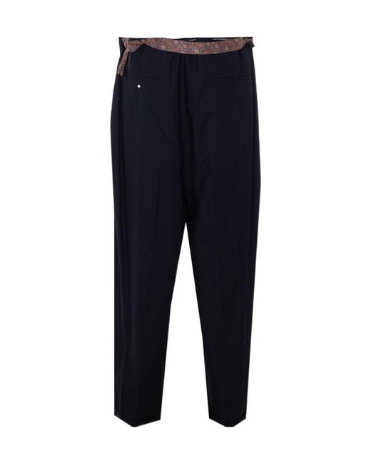 Magliano Blue Belted Casual Pants for men