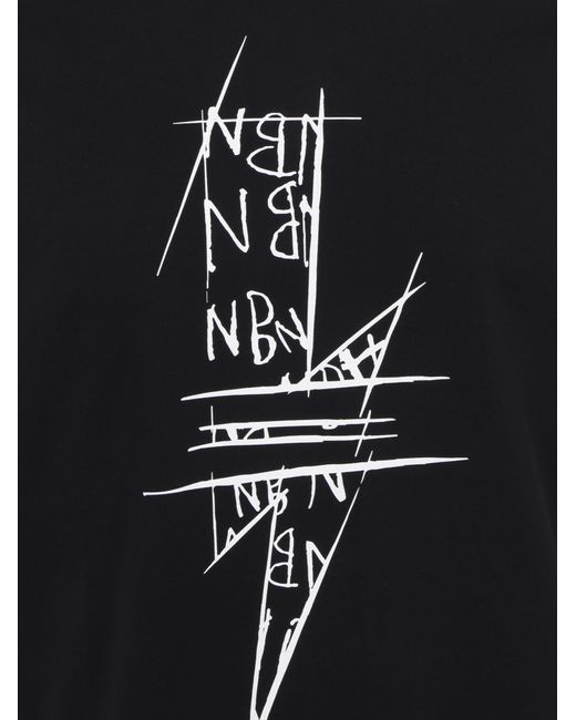 Neil Barrett Black T-Shirt With Round Neck And Short Sleeves for men