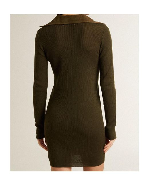 Golden Goose Deluxe Brand Green Long Sleeve Dress