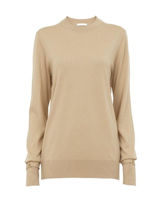 Chloé Natural Chloé Crewneck Knitted Jumper