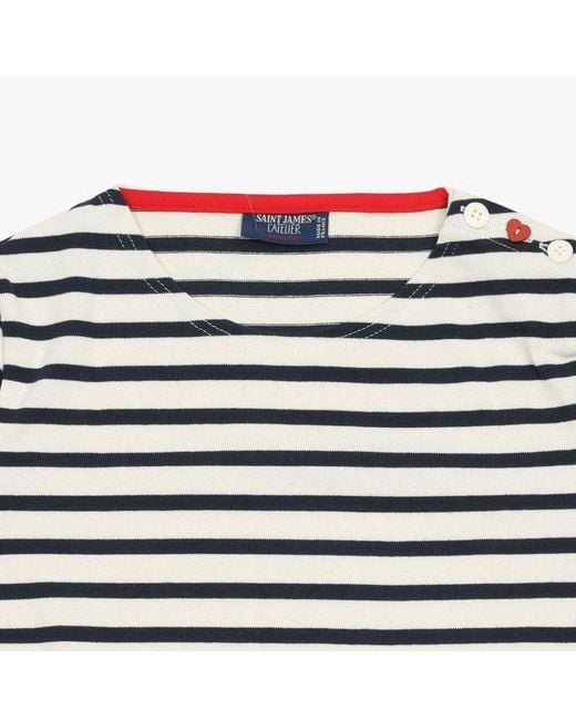 Saint James White Striped T-Shirt