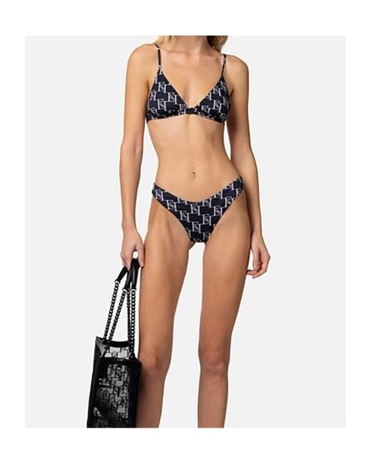 Elisabetta Franchi Multicolor Monogram-Print Bikini Set