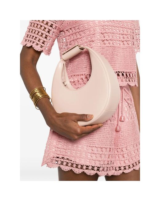 Staud Pink Seam Detail Top Handle Bag