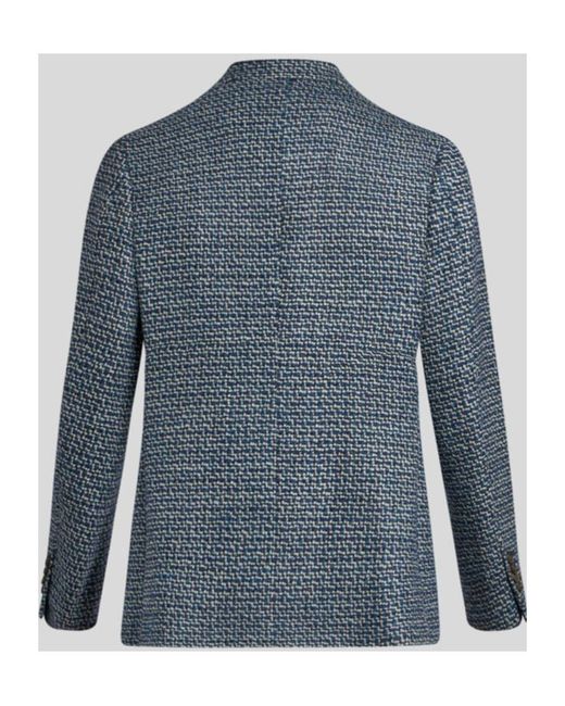 Etro Blue Single-Breasted Tailored Blazer for men