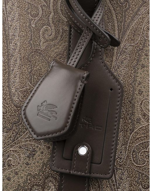 Etro Brown Paisley Printed Travel Bag for men