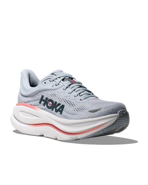 Hoka One One Gray Bondi 9 X Wide Low-Top Sneakers