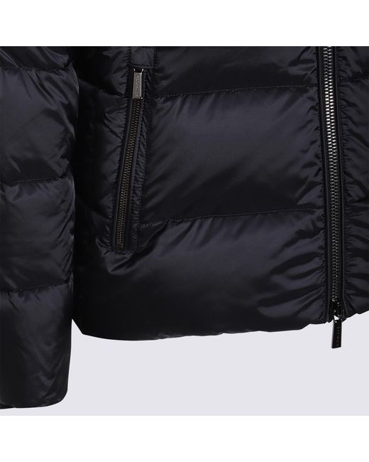 Moorer Black Hooded Quilted Jacket for men