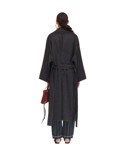 Loewe Black Oversize Belted Coat