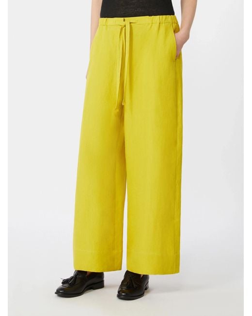 Max Mara Yellow 'S Aurora Wide-Leg Pants