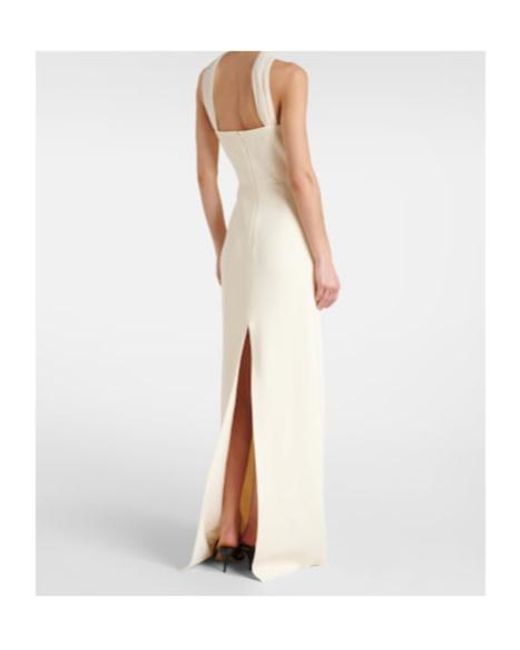 David Koma White Scarf-Detail Ruched Cady Cocktail Dress