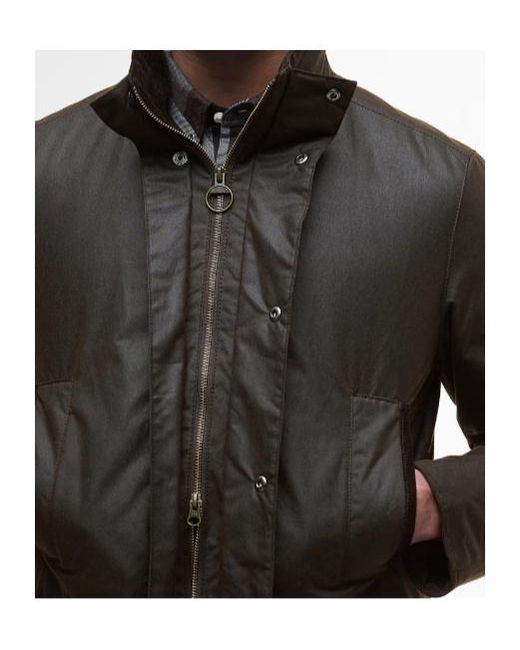Barbour Black Modern Border Waxed Jacket for men