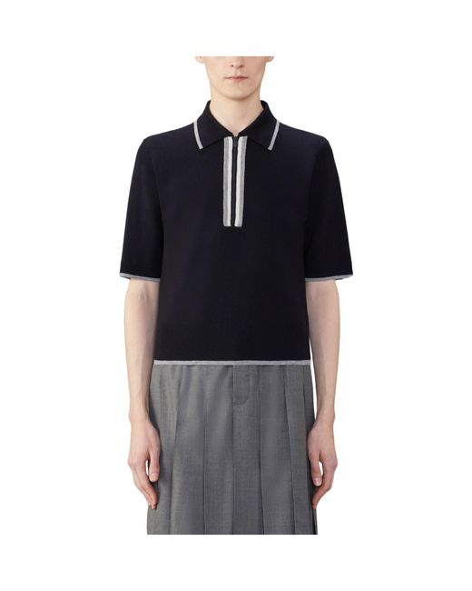 Thom Browne Black Rwb Wool Polo Shirt for men