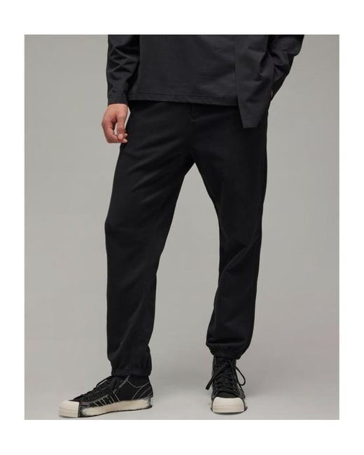 Y-3 Black French-Terry Drawstring Track Pants for men