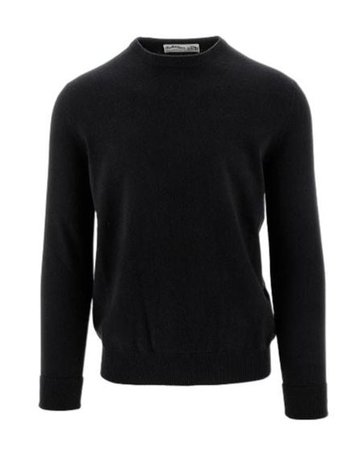 Ballantyne Black Crewneck Knitted Jumper for men