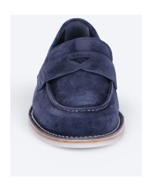 Prada Blue Round Toe Loafers for men