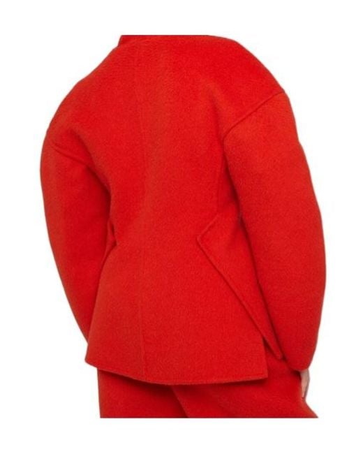Jil Sander Red Wool-Blend Jacket
