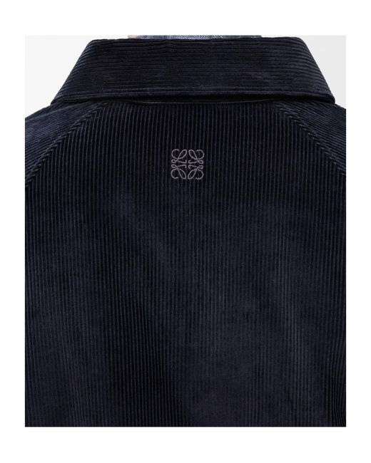 Loewe Blue Cable Knit Corduroy Jacket for men