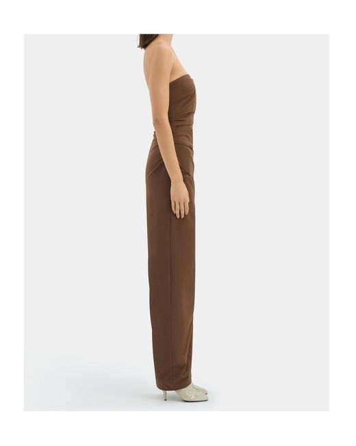 Sir Brown Florent Strapless Ruched Crepe De Chine Gown