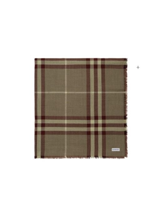 Burberry Red Checked Fringed Scarf