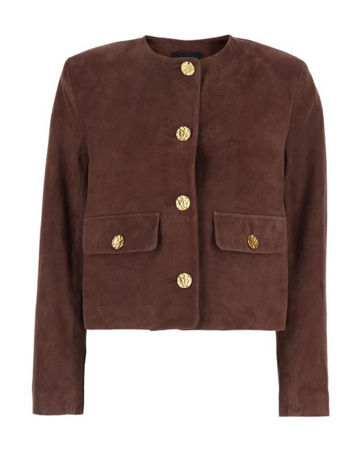 Arma Brown 'Lorenne' Jacket With Round Neck And Front Patch Pockets