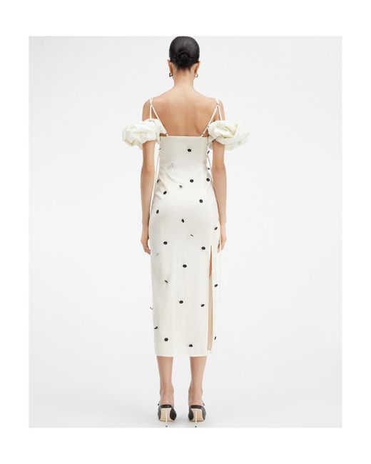 Jacquemus White Chouchou Polka-Dot Midi Dress