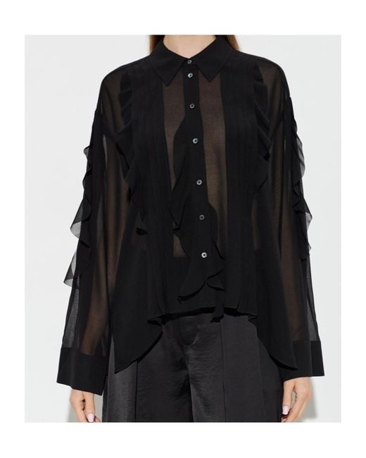 AllSaints Black Collared Long-Sleeved Shirt