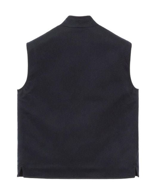 Loro Piana Blue Henley Buttoned Gilet for men