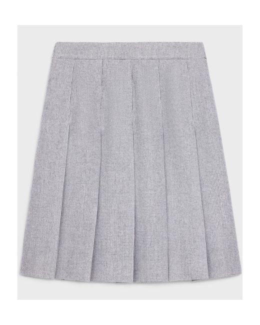 Céline Gray Pleated Skirt