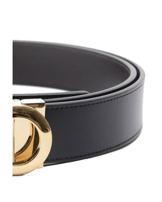Ferragamo Black Double-Sided Adjustable Gancini Belt for men