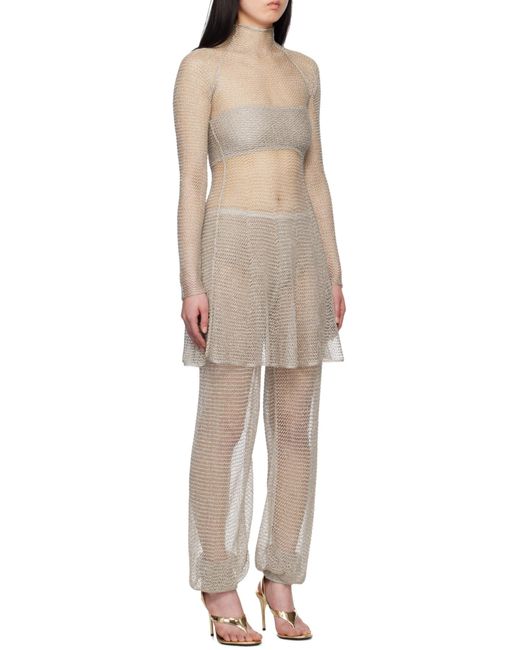Alaïa Gray Alaïa Mesh Knit Short Dress