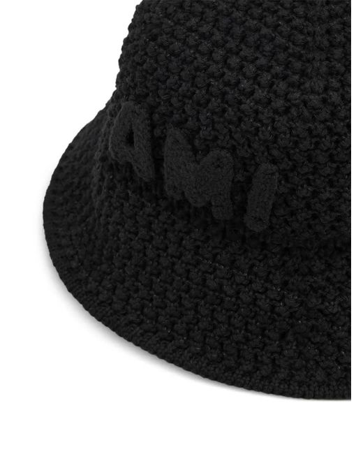 AMI Black Ami Logo Patch Bucket Hat for men
