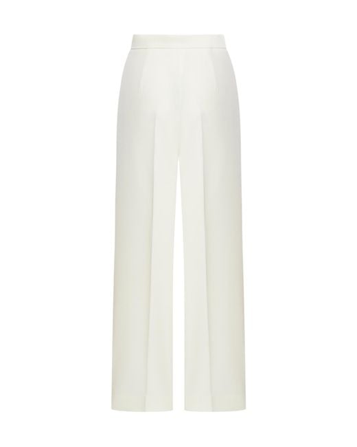 Max Mara White Verbano Mid-Rise Straight Leg Pants