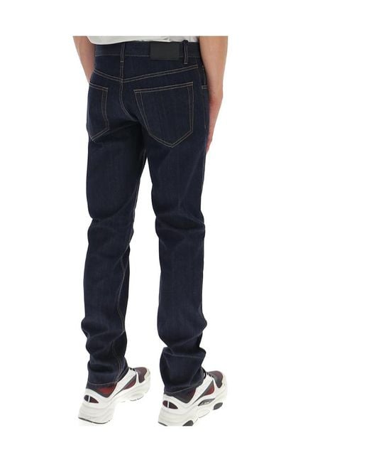 Prada Blue Five Pocket Stretched Jeans for men