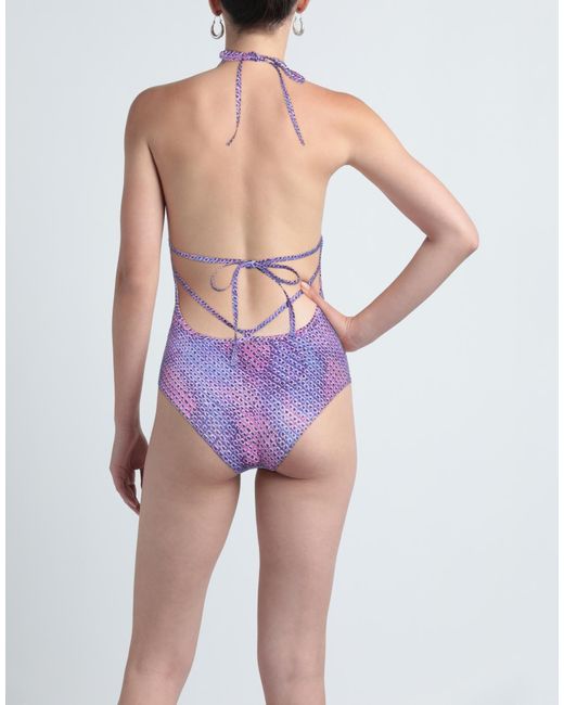 Isabel Marant Purple Tie-Design Comfortable Fabric Swimsuit