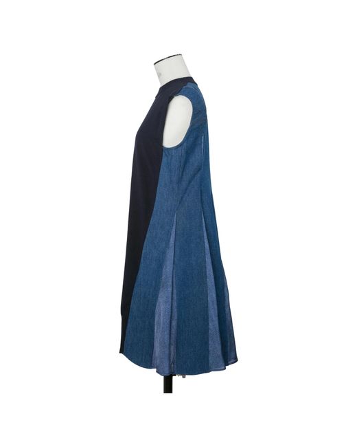 Sacai Blue Sleeveless Crewneck Dress