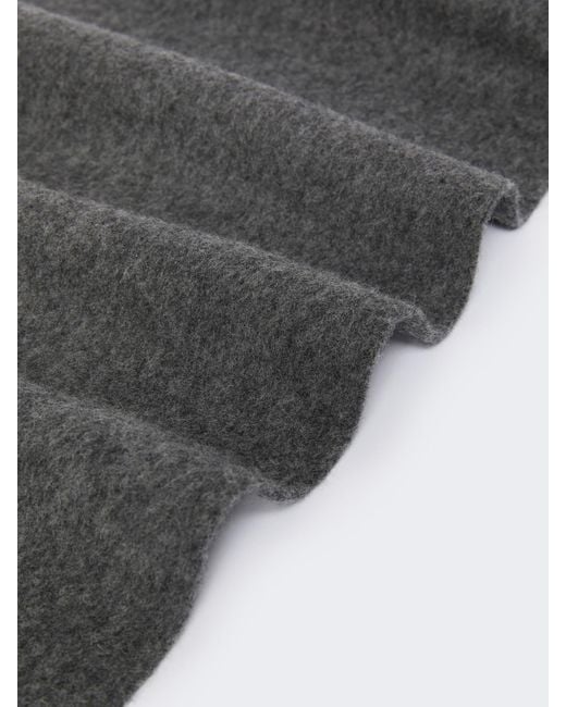 Max Mara Gray Embroidered Wool Scarf