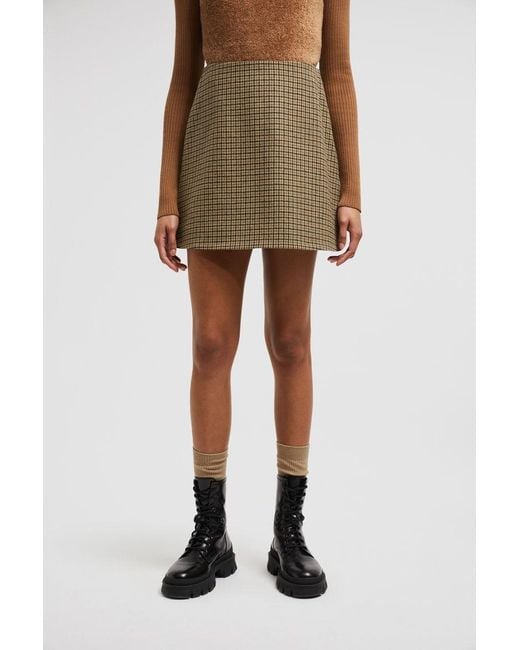 Moncler Natural Checkered Skirt