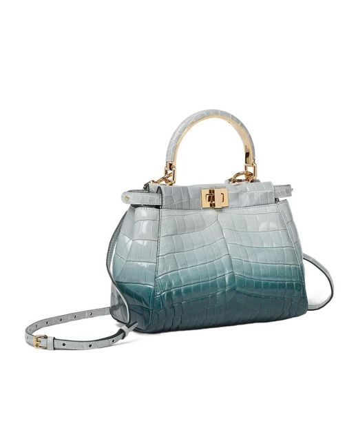 Fendi Blue Gradient Crocodile Bag