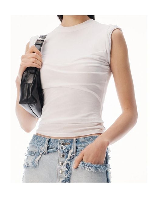 Alexander Wang White Ruched Detailed Tank Top