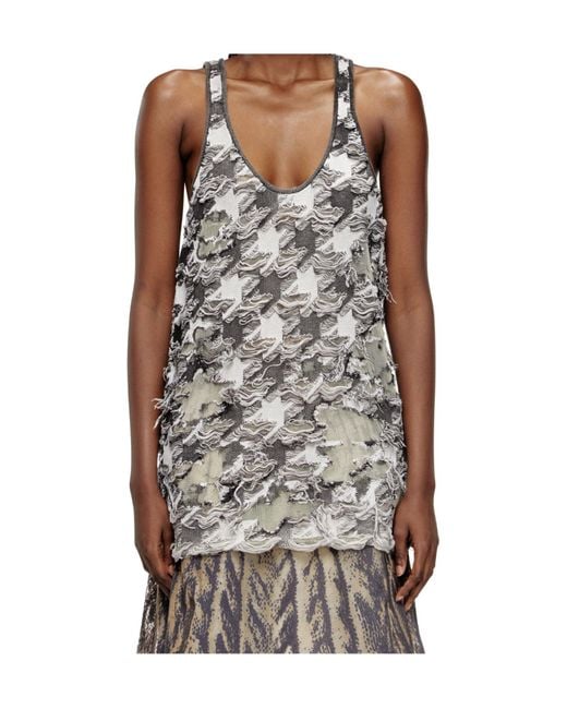 DIESEL Gray M-Signe Distressed Dress