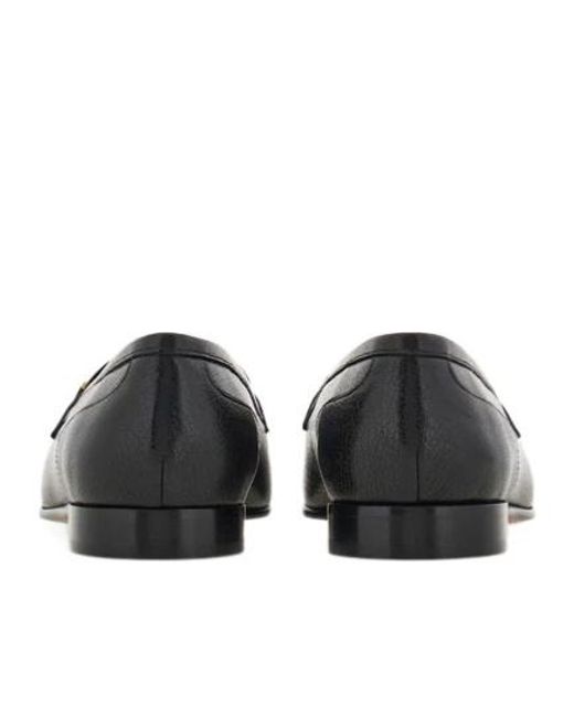 Ferragamo Black Gancini Loafers