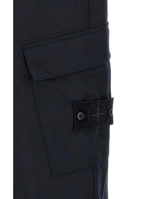 Stone Island Blue Straight-Leg Cargo Pants for men