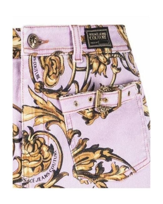 Versace Jeans White Pattern Printed Miniskirt